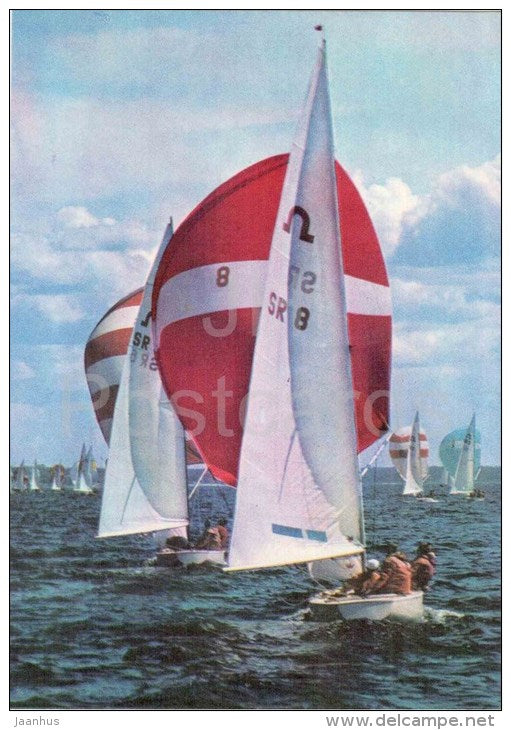 international Soling class - sailing boat - yacht racing - sport - 1978 - Estonia USSR - unused - JH Postcards
