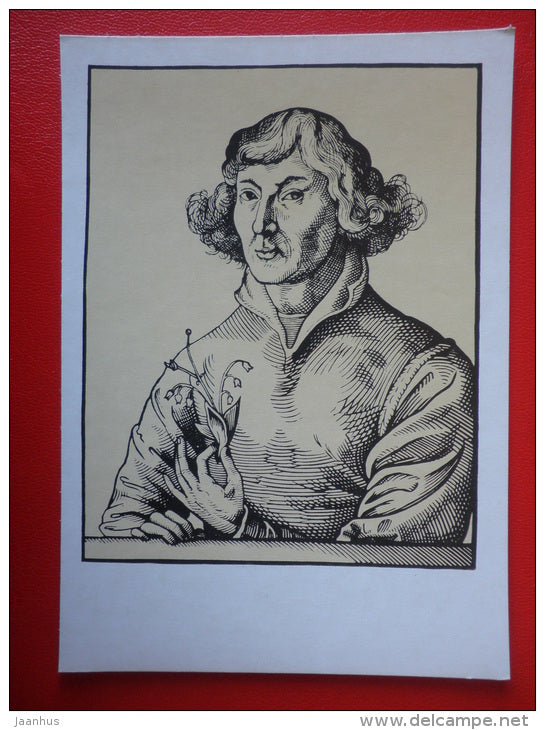 portrait , XVII century - Nicolaus Copernicus - mathematician and astronomer - 1973 - Russia USSR - unused - JH Postcards