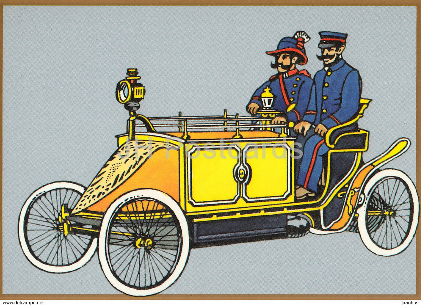 Motorpostwagen Berlin um 1900 - Postal Car - illustration - Germany - unused - JH Postcards