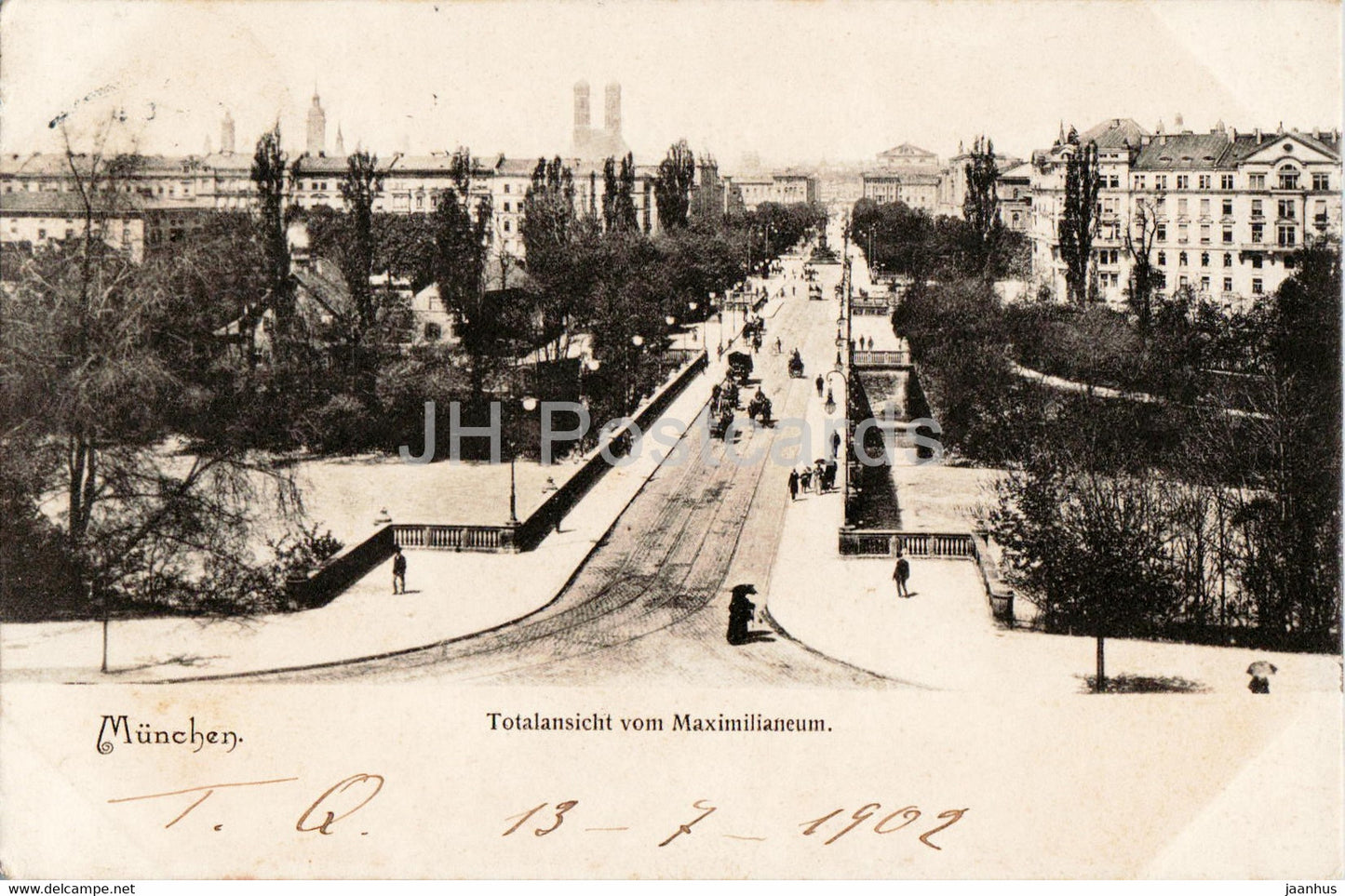 Munchen - Munich - Totalansicht vom Maximilianeum - old postcard - 1902 - Germany - used - JH Postcards