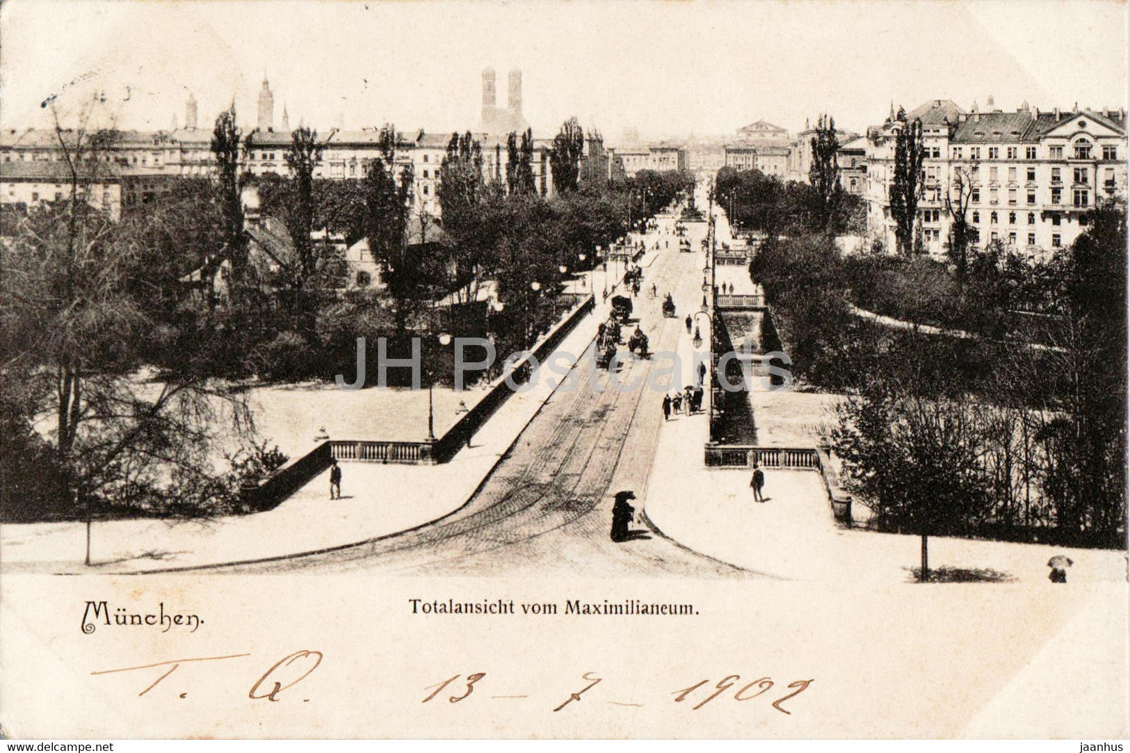 Munchen - Munich - Totalansicht vom Maximilianeum - old postcard - 1902 - Germany - used - JH Postcards
