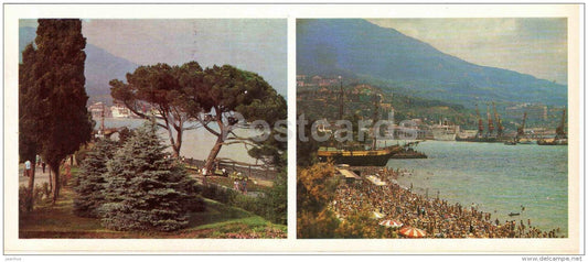 embankment - view of the city - Yalta - the south coast of Crimea - 1979 - Ukraine USSR - unused - JH Postcards