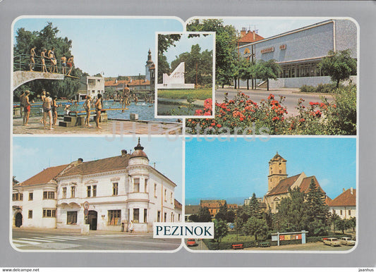 Pezinok - swimming pool - architecture - multiview - Czechoslovakia - Slovakia - used - JH Postcards