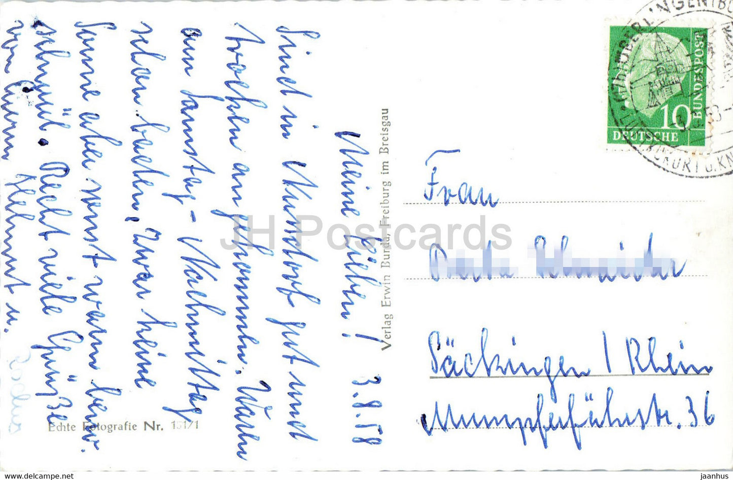 Nussdorf - Bodensee - mit Schweizer Alpen - alte Postkarte - 1958 - Deutschland - gebraucht