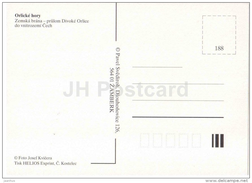 Orlicke Hory - Zemska Brana - mountain river - Czech Republic - unused - JH Postcards