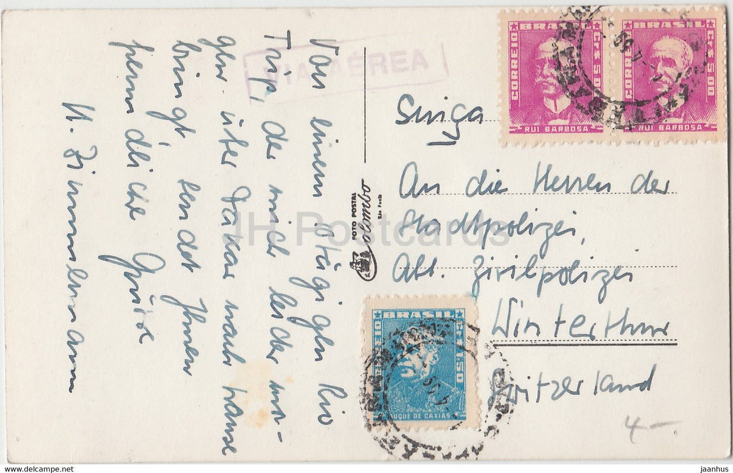 Rio de Janeiro - Brasil Vista Panoramica - Lagoa Rodrigo de Freitas - old postcard - 1959 - Brazil - used