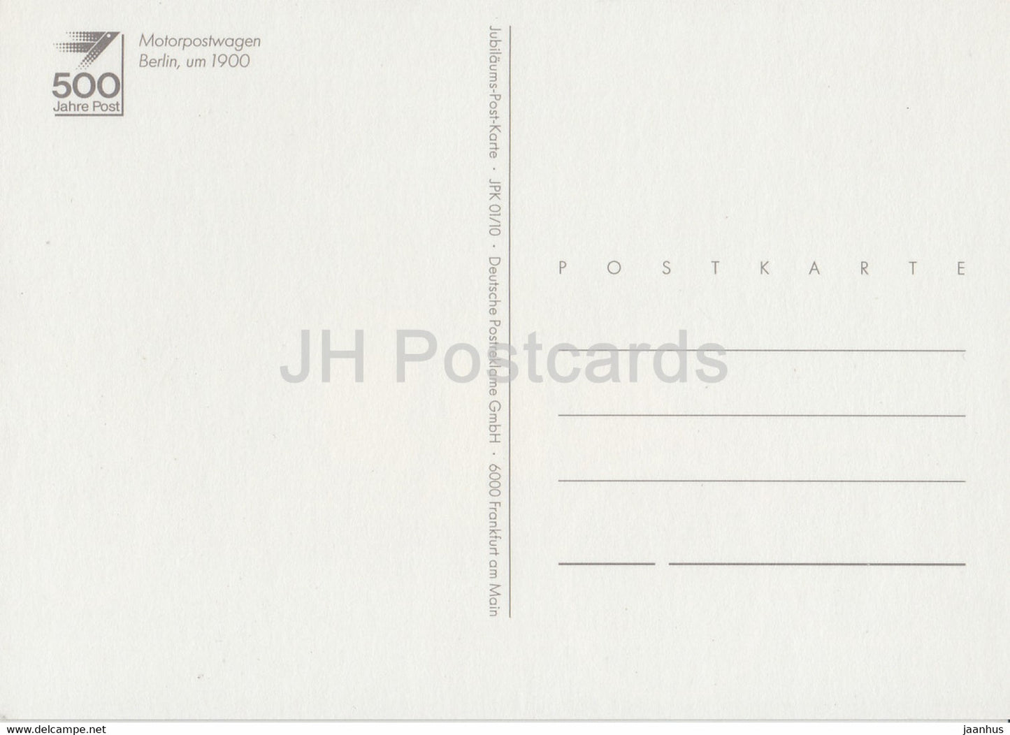 Motorpostwagen Berlin um 1900 - Voiture postale - illustration - Allemagne - inutilisée