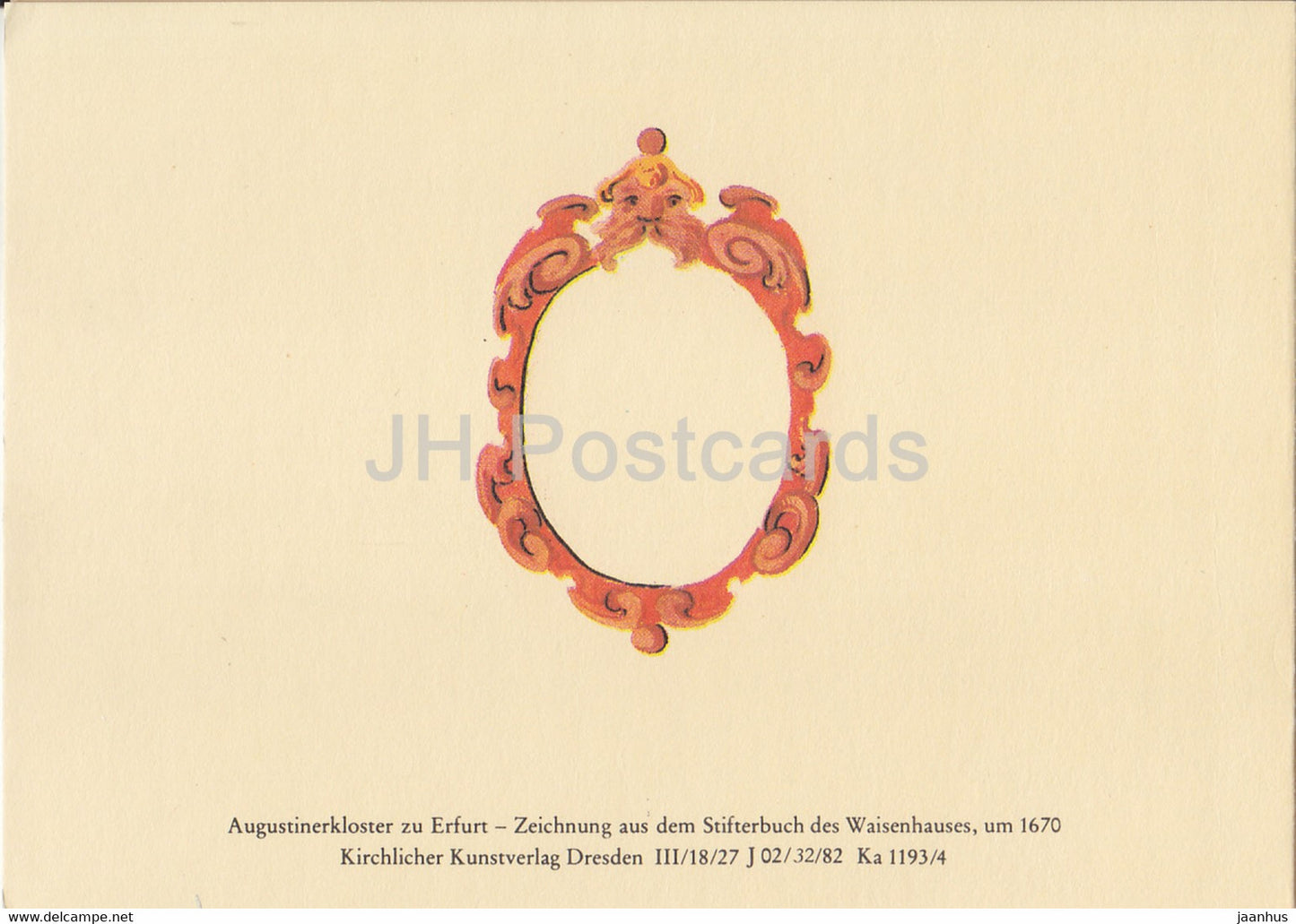 Zeichnung 1670 - cloister - Augustinerkloster zu Erfurt - DDR Germany - unused