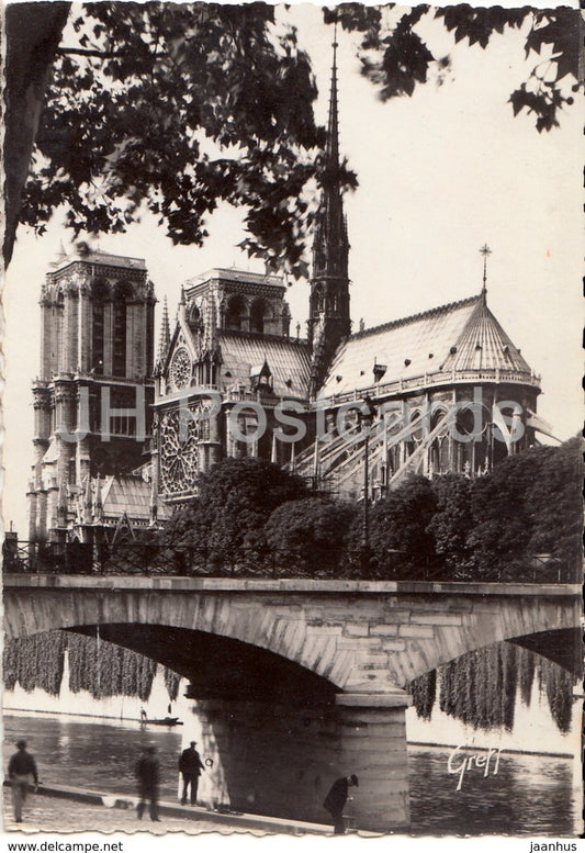 Paris - Abside et facade Sud de Notre Dame - cathedral - 17 - France - old postcards - used - JH Postcards