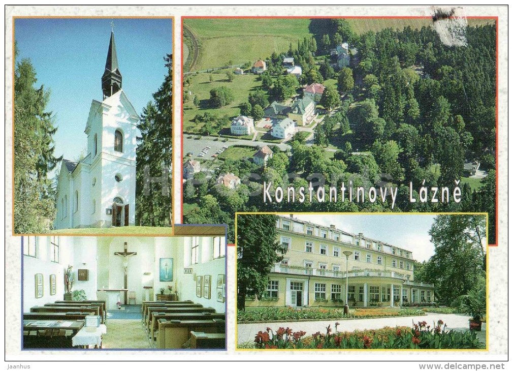 Konstantinovy Lazne - Chapel of Our Lady of Lourdes - Czech - used 1998 - JH Postcards