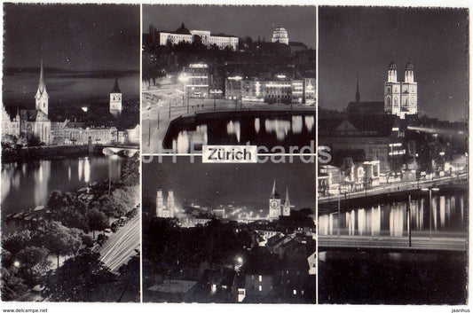 Zurich - multiview - 281 - Switzerland - old postcard - unused - JH Postcards