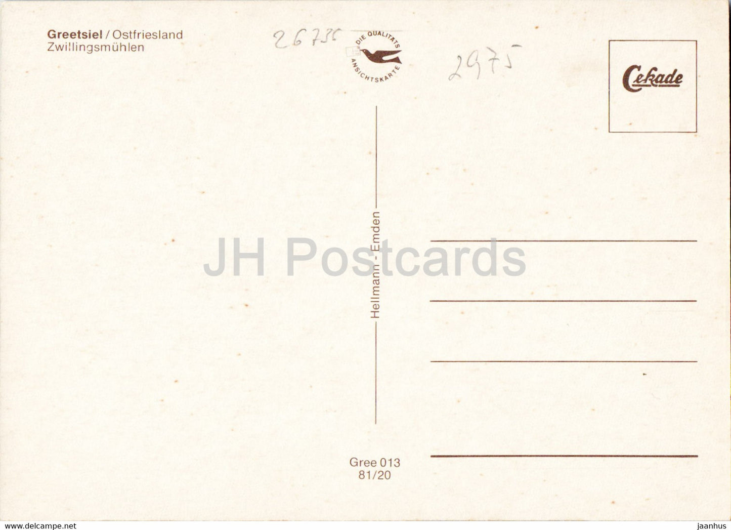 Greetsiel - Ostfriesland - Zwillingsmuhlen - windmill - Germany - unused