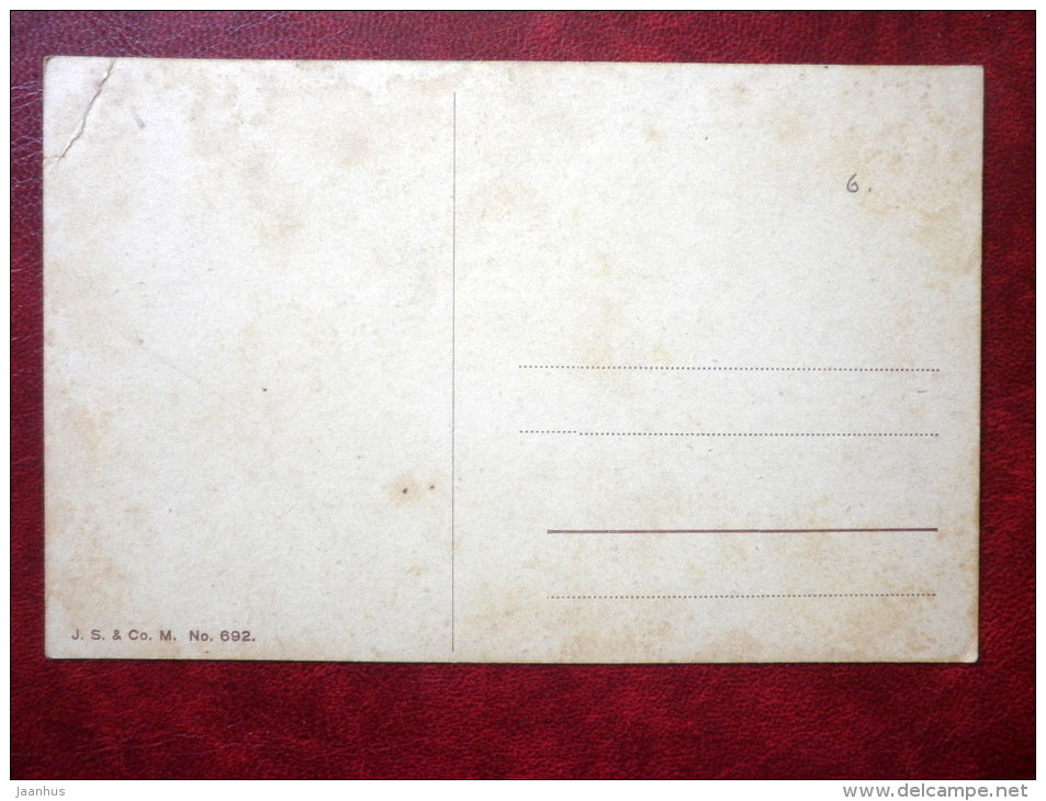 illustration by Ch Haug - Deer - No 692 - old postcard - unused - JH Postcards