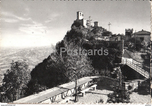 San Marino - La Prima Torre e Pamorama - First Tower - 1960 - San Marino - used - JH Postcards