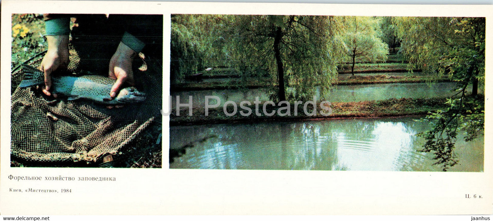 trout farm - fishes - protected places of Crimea - 1984 - Ukraine USSR - unused - JH Postcards