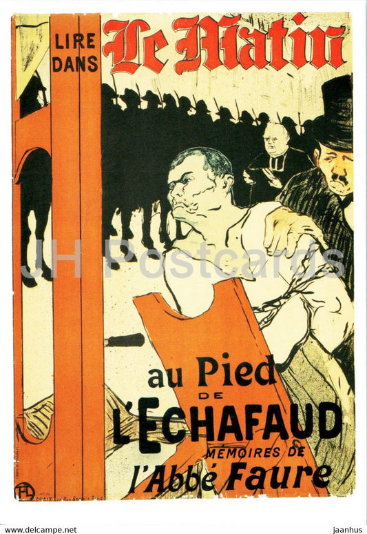 poster by Henri de Toulouse Lautrec - Au Pied de l'Echafaud - French art - Denmark - unused - JH Postcards