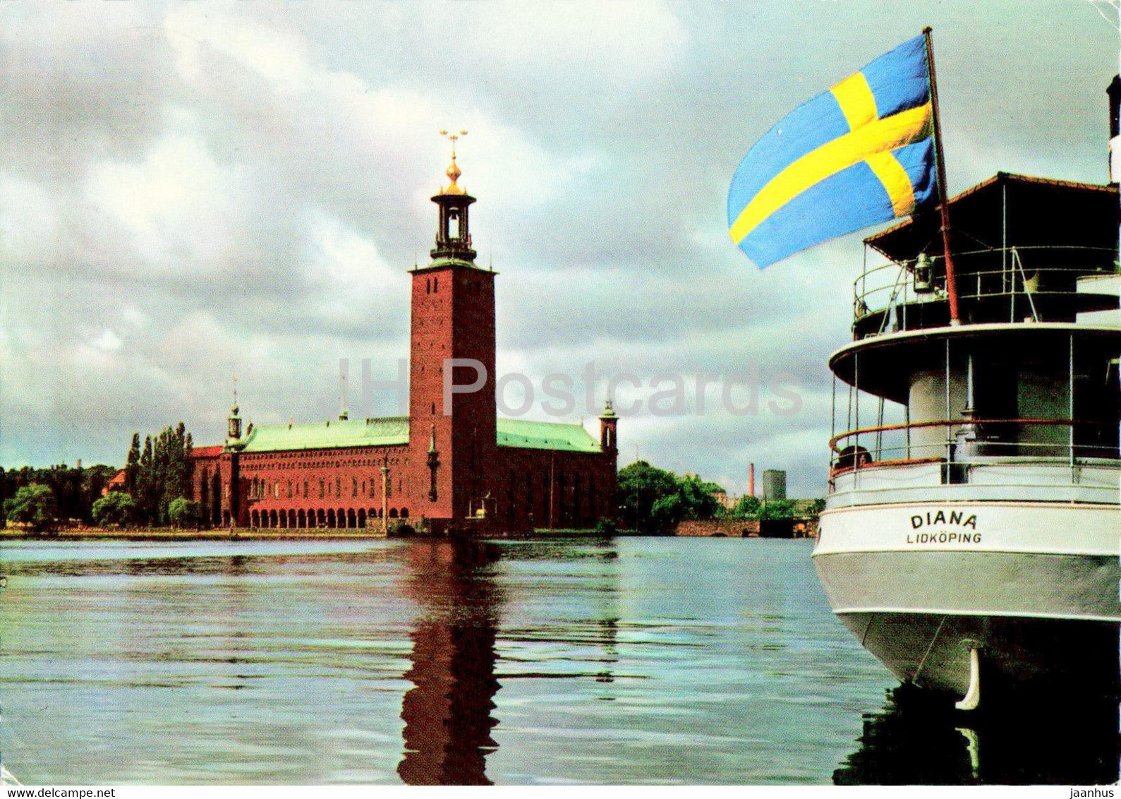 Stockholm - City Hall - ship Diana - Sweden - used - JH Postcards