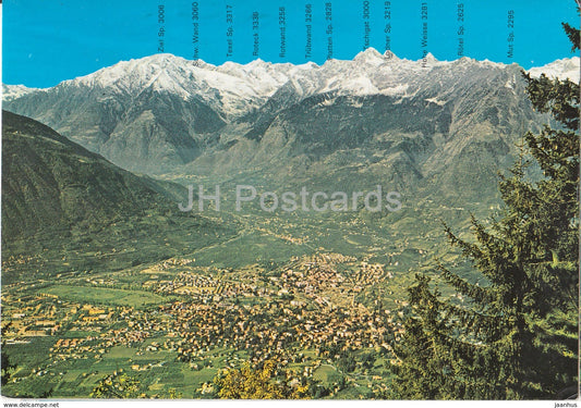 Hafling 1250 m - Blick auf Meran - Avelengo - panorama di Merano - Italy - 1984 - used - JH Postcards
