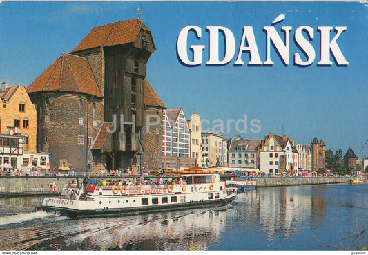 Gdansk - Danzig - Crane on the Motlawa river - Malgorzata ship - Poland - unused - JH Postcards