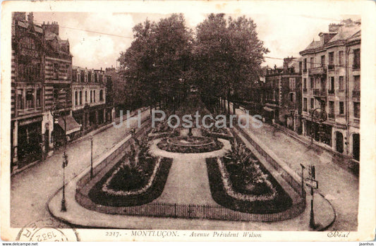 Montlucon - Avenue President Wilson - 2217 - old postcard - 1932 - France - used - JH Postcards