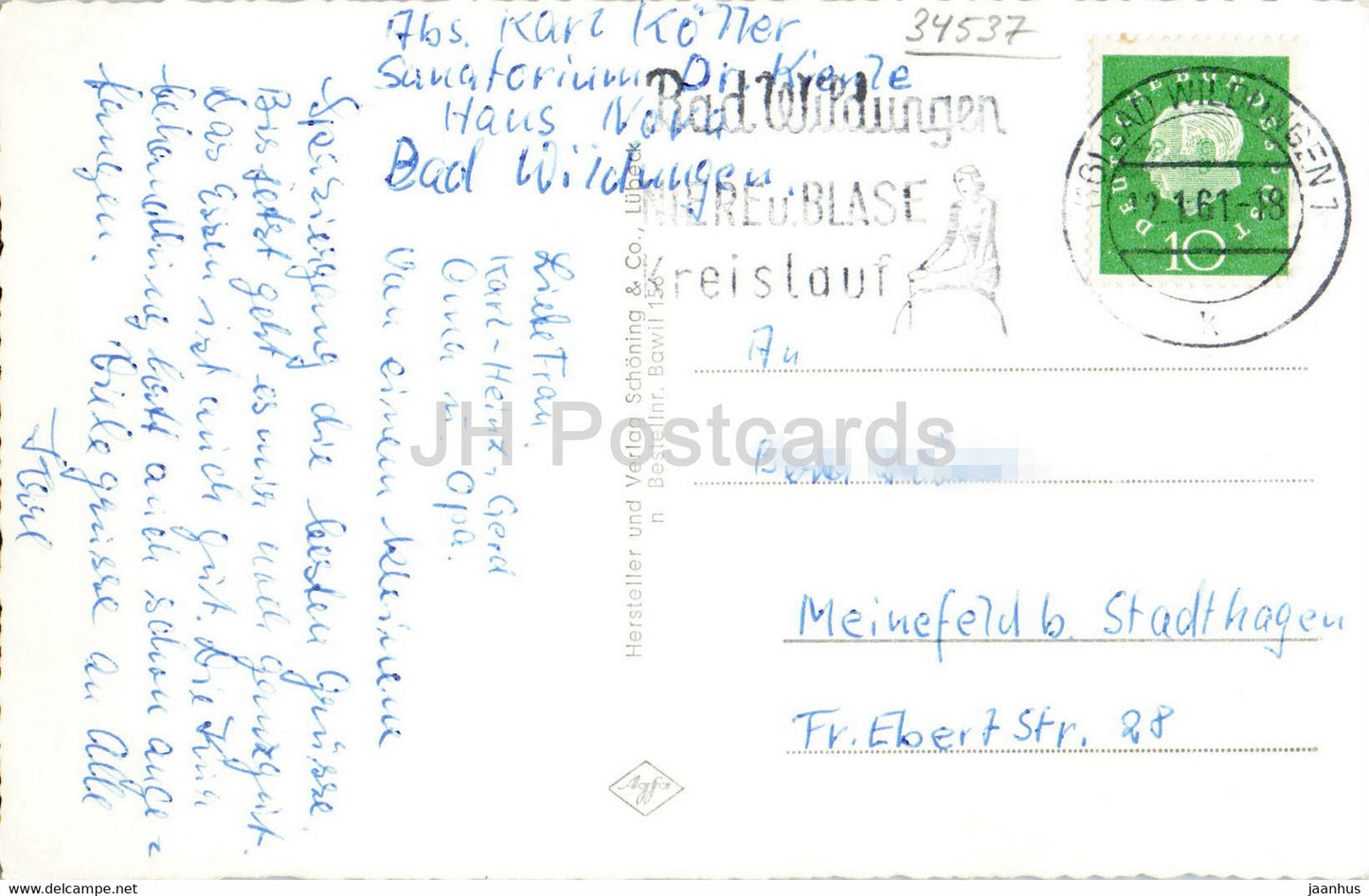Gruss aus dem Weltbad Wildungen - Wandelhalle - Badehotel - Café - Konzertpavillon - 1961 - Allemagne - utilisé