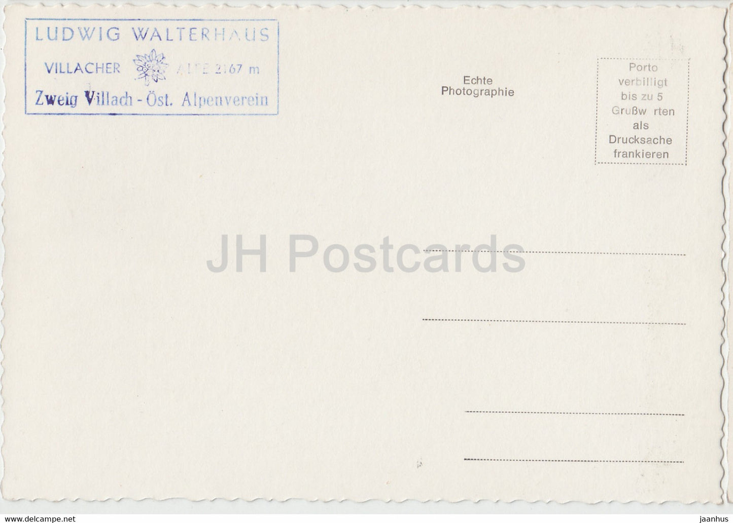 Villacher Alpe 2167 m - Blick zum Mangart - Julische Alpen - Ludwig Walterhaus - old postcard - Austria - unused