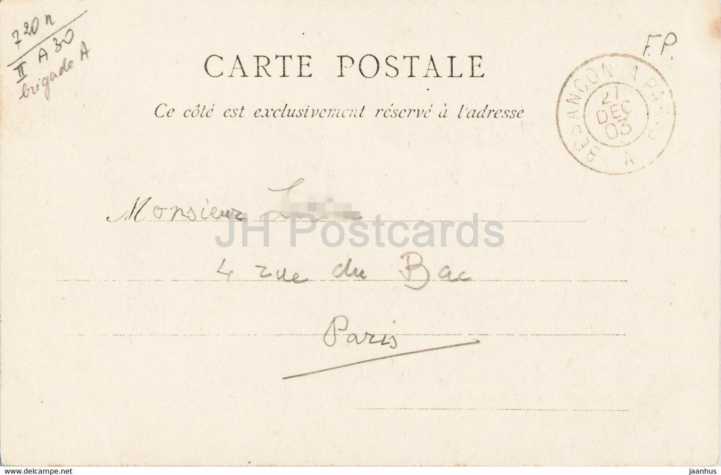 Vallee de la Loue - Orans - Le Chateau - Schloss - 15 - alte Postkarte - 1903 - Frankreich - gebraucht