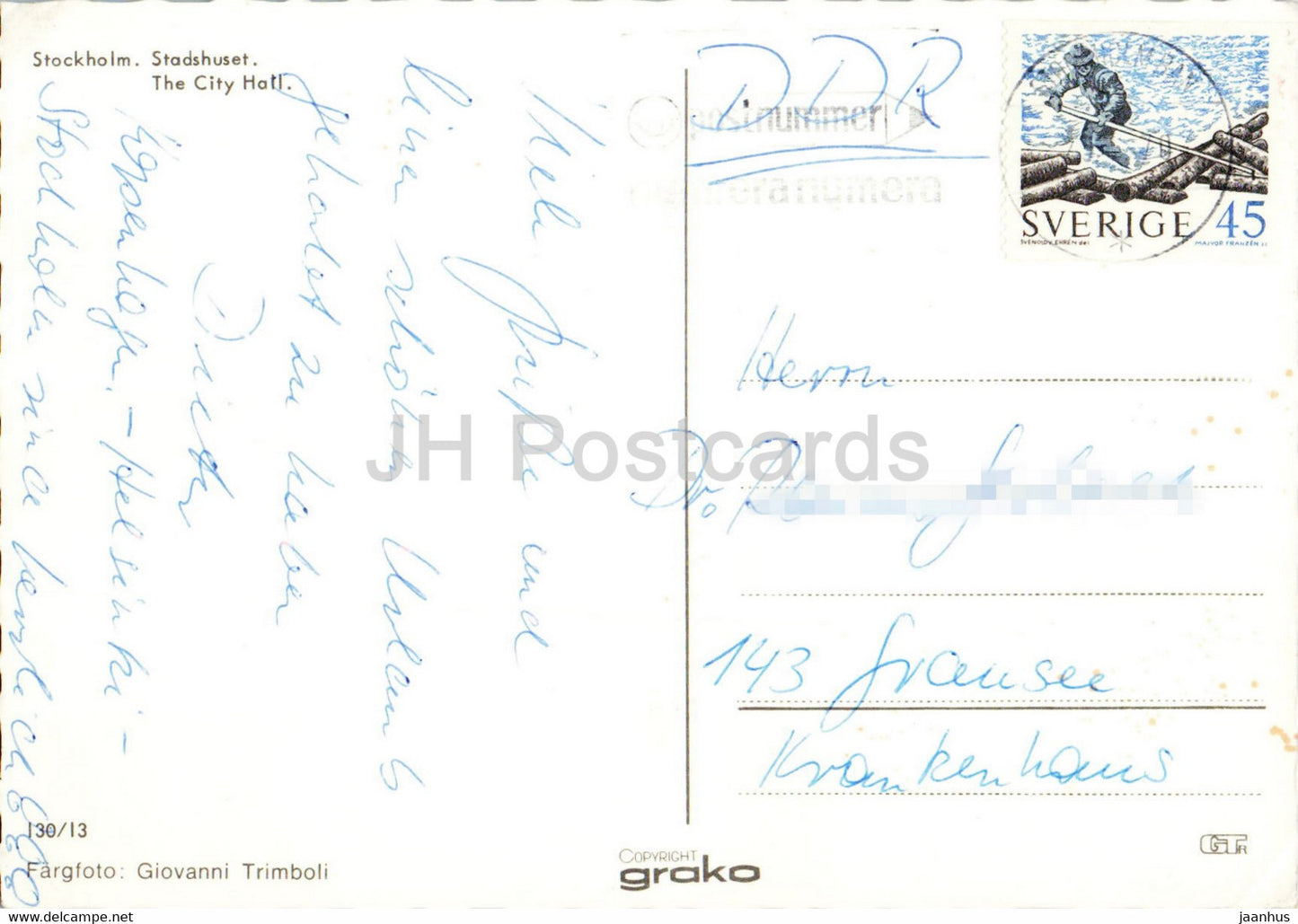 Stockholm - City Hall - ship Diana - Sweden - used