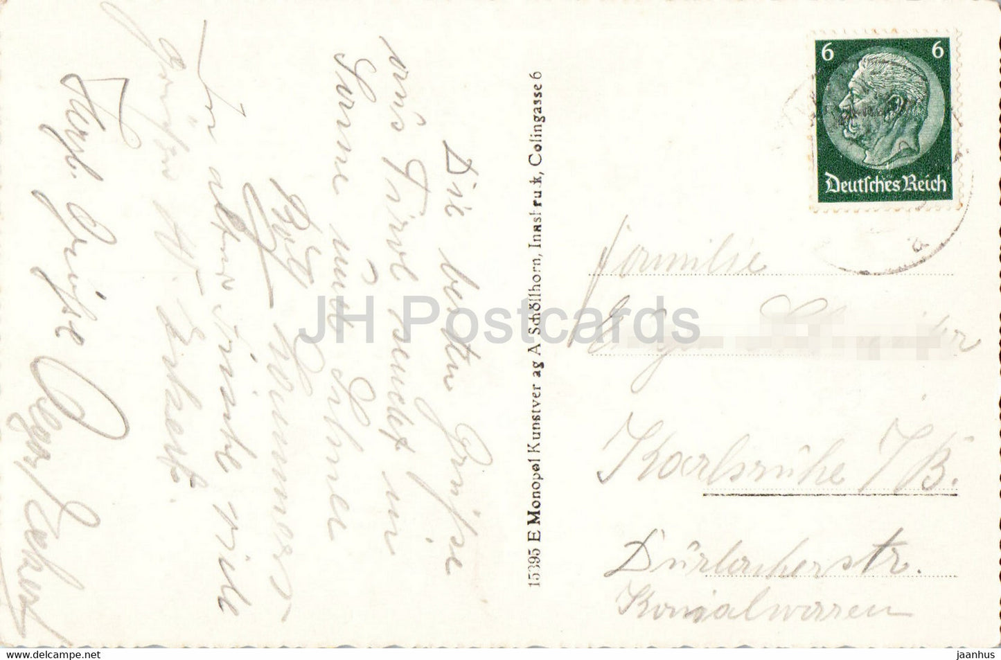 Reutte mit der Gernspitze - carte postale ancienne - Autriche - utilisé