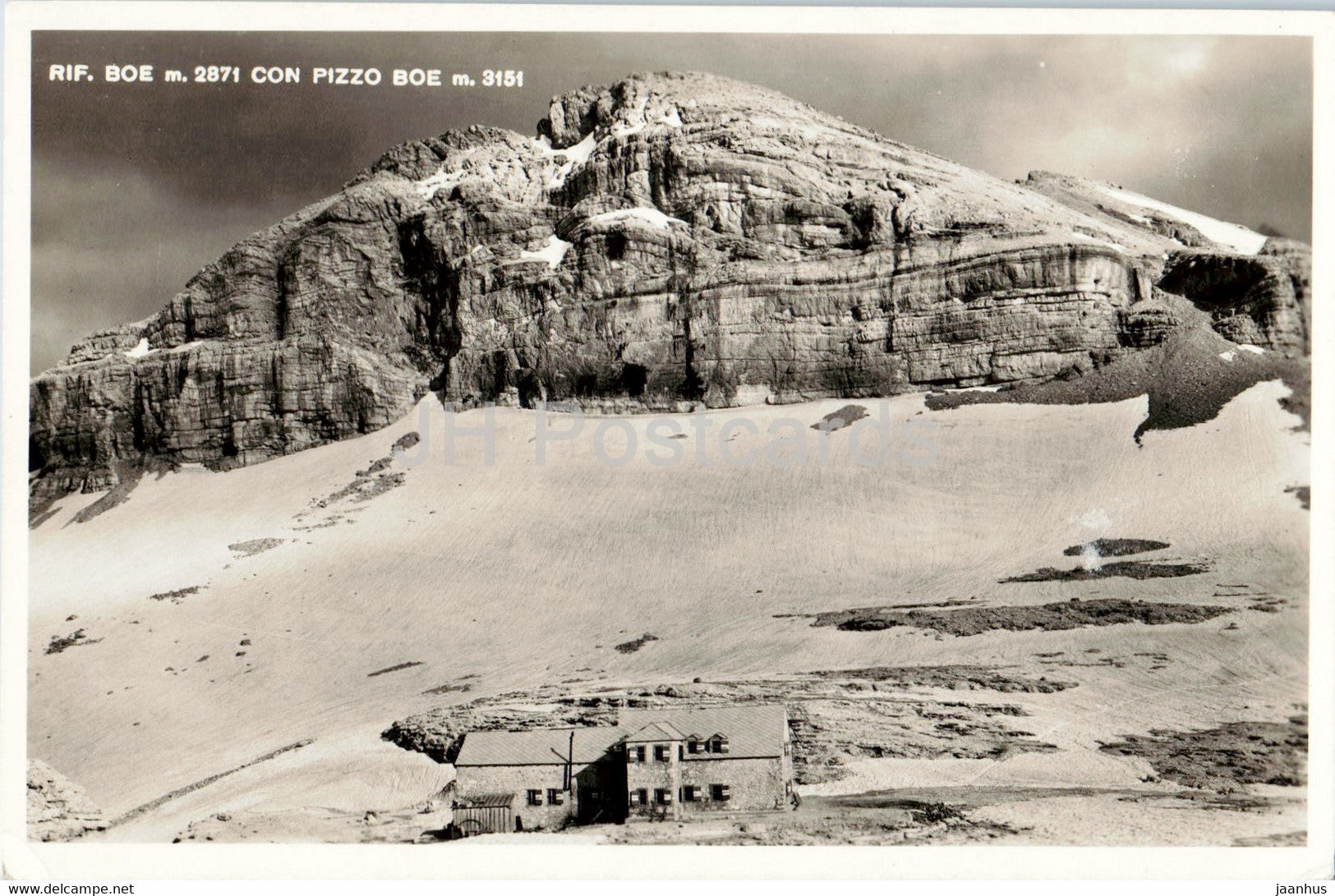 Rif Boe 2871 m Con Pizzo Boe 3151 m - old postcard - 1939 - Italy - used - JH Postcards