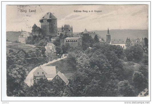 Schloss Burg a. d. Wupper - Berg Land - Germany - old postcard - used - JH Postcards