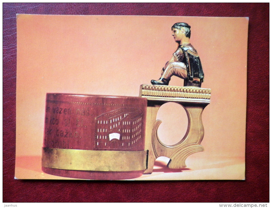 wooden mug - from the collections of the Slovak National Museum - 1969 - Slovakia Czechoslovakia - unused - JH Postcards