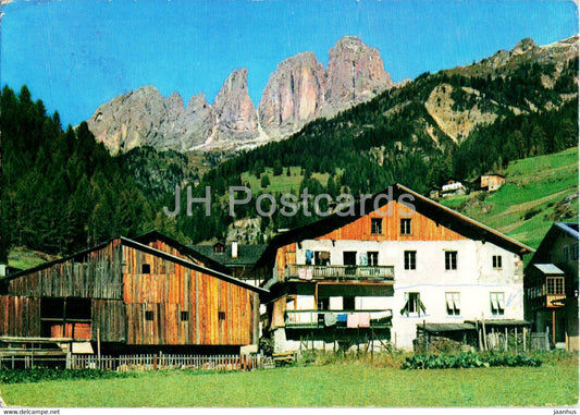 Dolomiti di Fassa - Campitello 1450 m nello sfondo Il Sassolungo 3178 m - old postcard - 1958 - Italy - used - JH Postcards