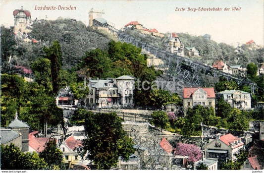 Loschwitz Dresden - Erste Berg Schwebebahn der Welt - old postcard - 1918 - Germany - used - JH Postcards