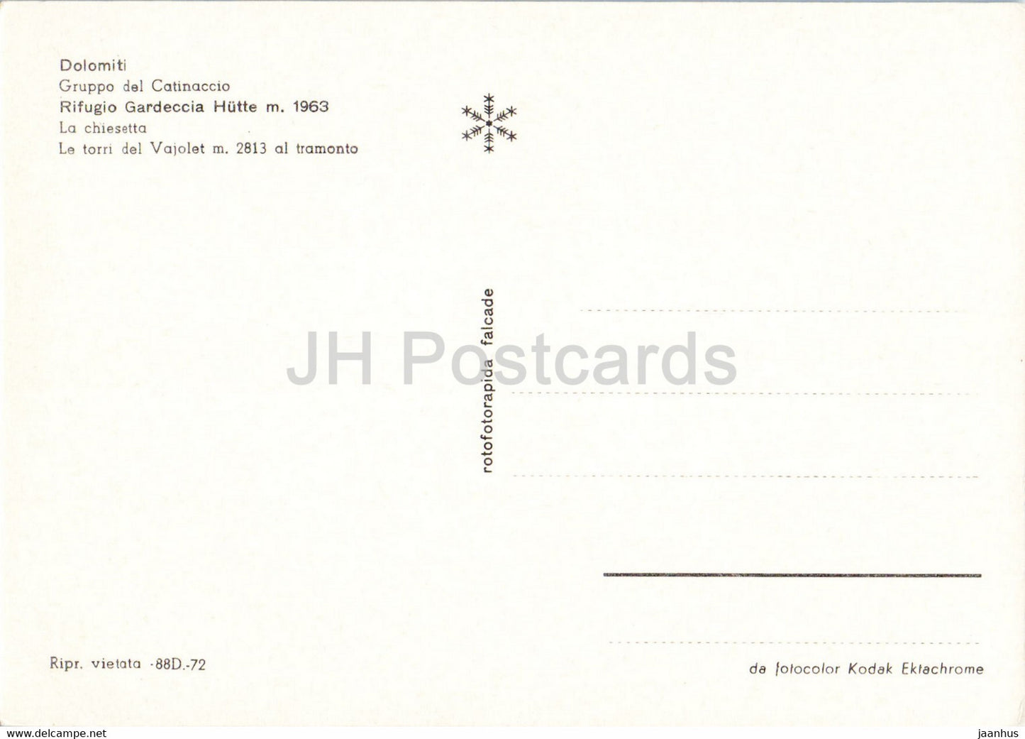 Saluti dal Rifugio Gardeccia - Gruppo del Catinaccio - Italy - unused