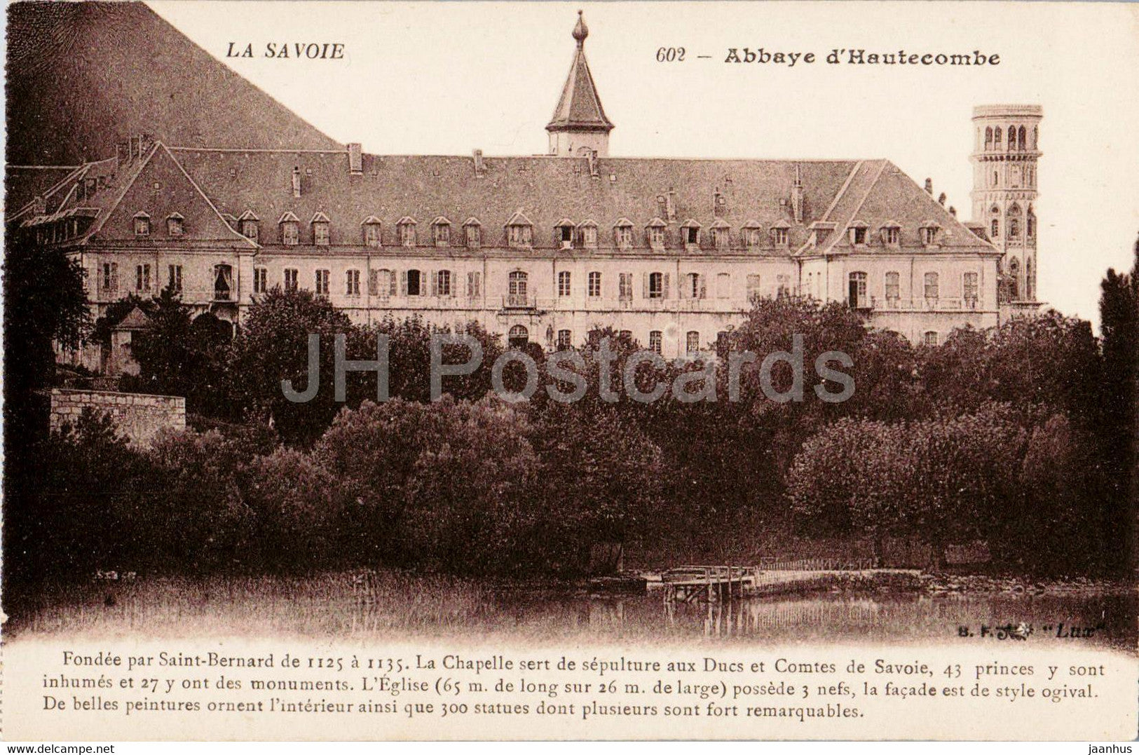 La Savoie - Abbaye d'Hautecombe - 602 - old postcard - France - unused - JH Postcards
