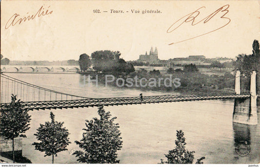 Tours - Vue Generale - bridge - 162 - old postcard - 1904 - France - used - JH Postcards