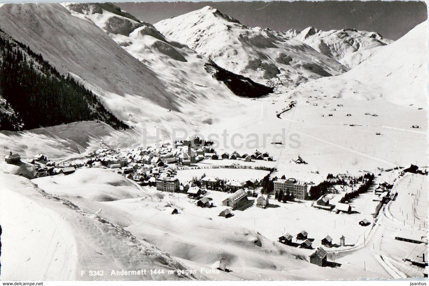 Andermatt 1444 m gegen Furka Unser schones Urserntal - 3342 - old postcard - Switzerland - unused - JH Postcards
