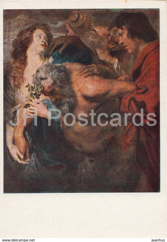 painting by Anthony van Dyck - Drunk Silenus - Flemish art - 1961 - Russia USSR - unused - JH Postcards