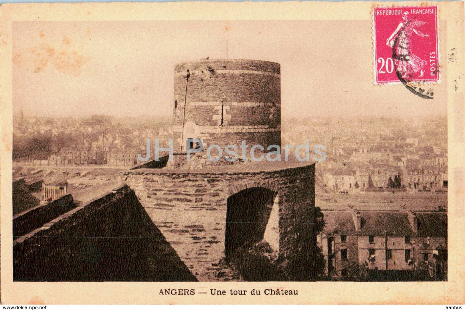 Angers - Une Tour du Chateau - old postcard - France - used - JH Postcards