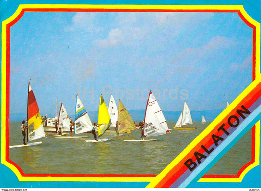 Lake Balaton - Windsurfing - 1991 - Hungary - used - JH Postcards