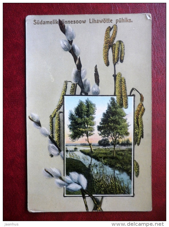 Easter Greeting Card - nature - TC 10545 - circulated in Tsarist Russia , Estonia 1911 , Wesenberg - used - JH Postcards
