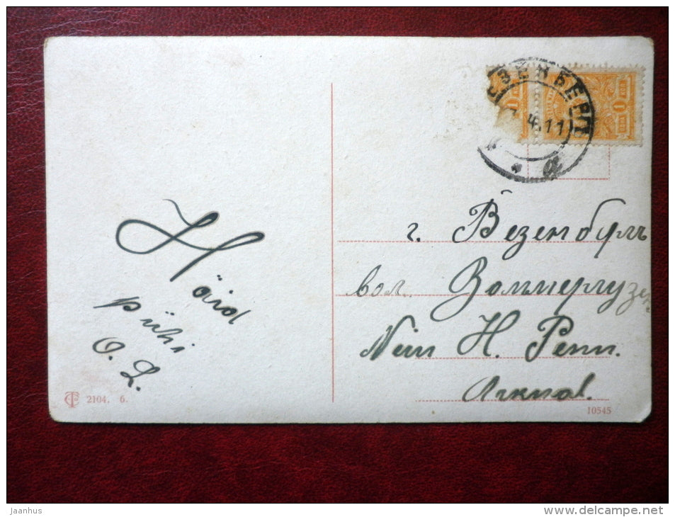 Easter Greeting Card - nature - TC 10545 - circulated in Tsarist Russia , Estonia 1911 , Wesenberg - used - JH Postcards