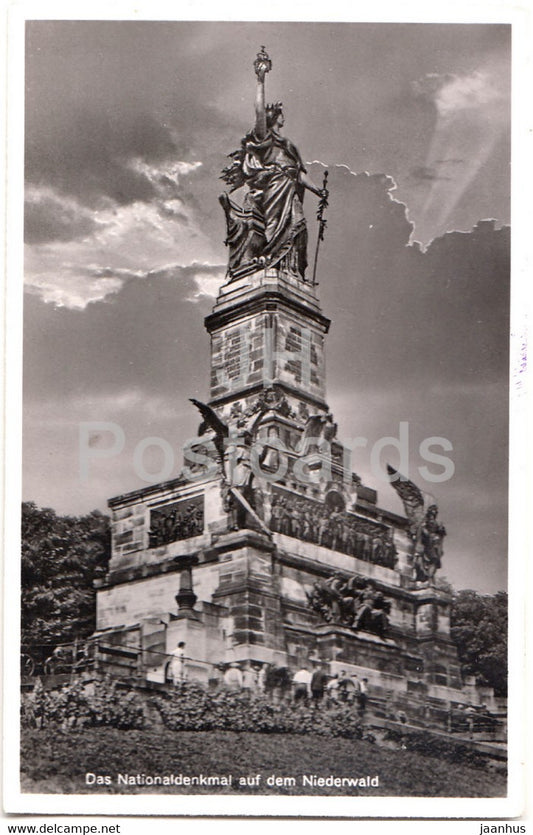 Das Nationaldenkmal auf dem Niederwald - Niederwalddenkmal - old postcard - Germany - unused - JH Postcards