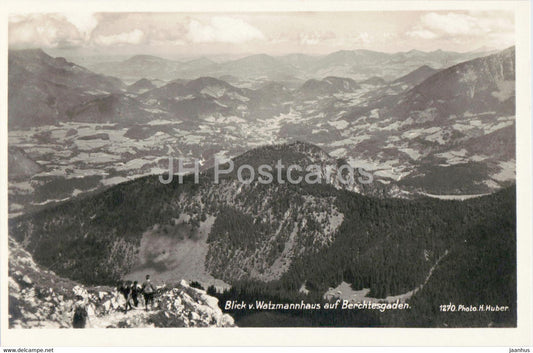 Blick v Watzmannhaus auf Berchtesgaden - old postcard - Germany - used - JH Postcards