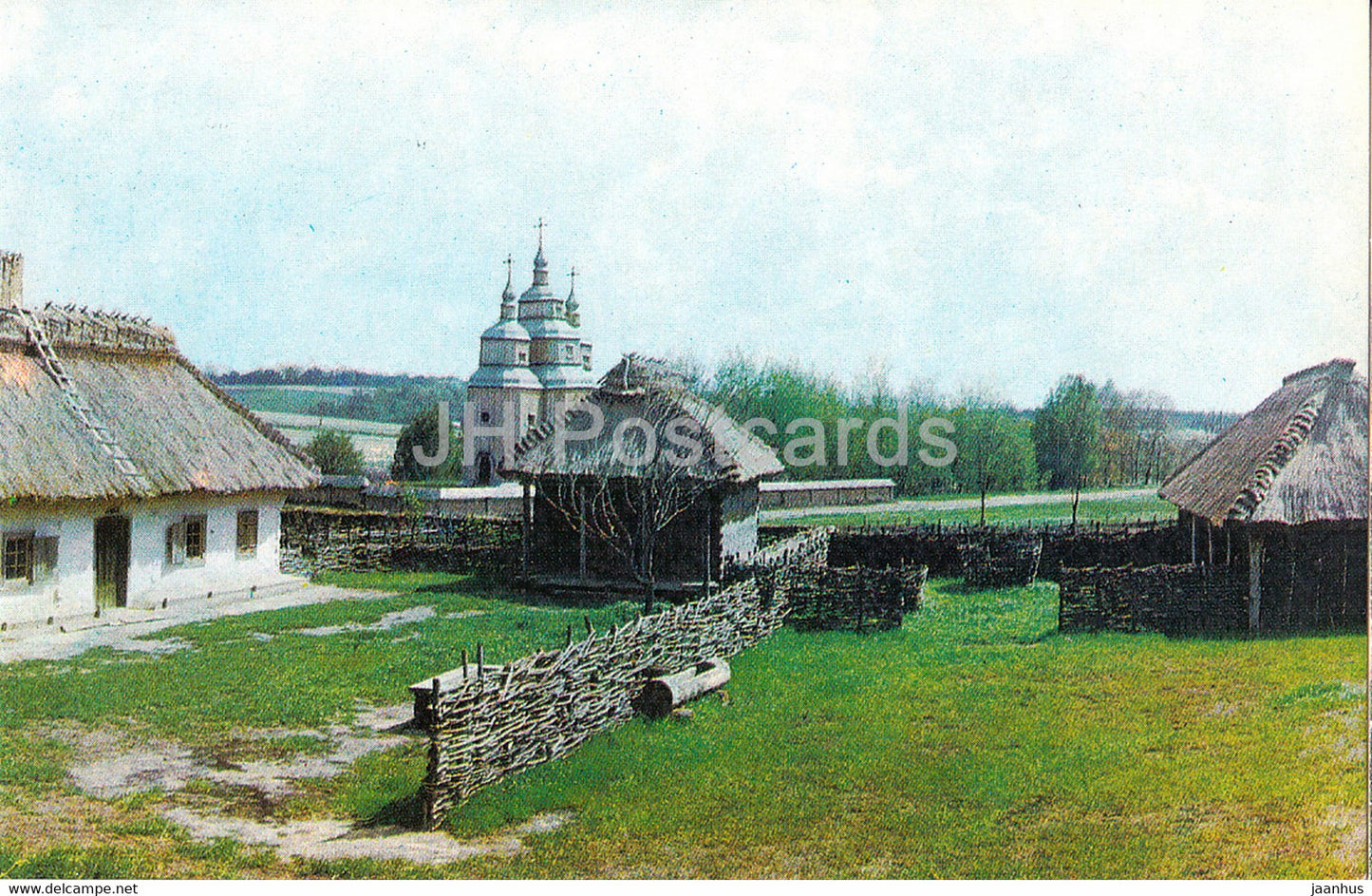 Museum of Ukrainian Folk Architecture and Life - Middle Dnieper exposition - 1977 - Ukraine USSR - unused - JH Postcards