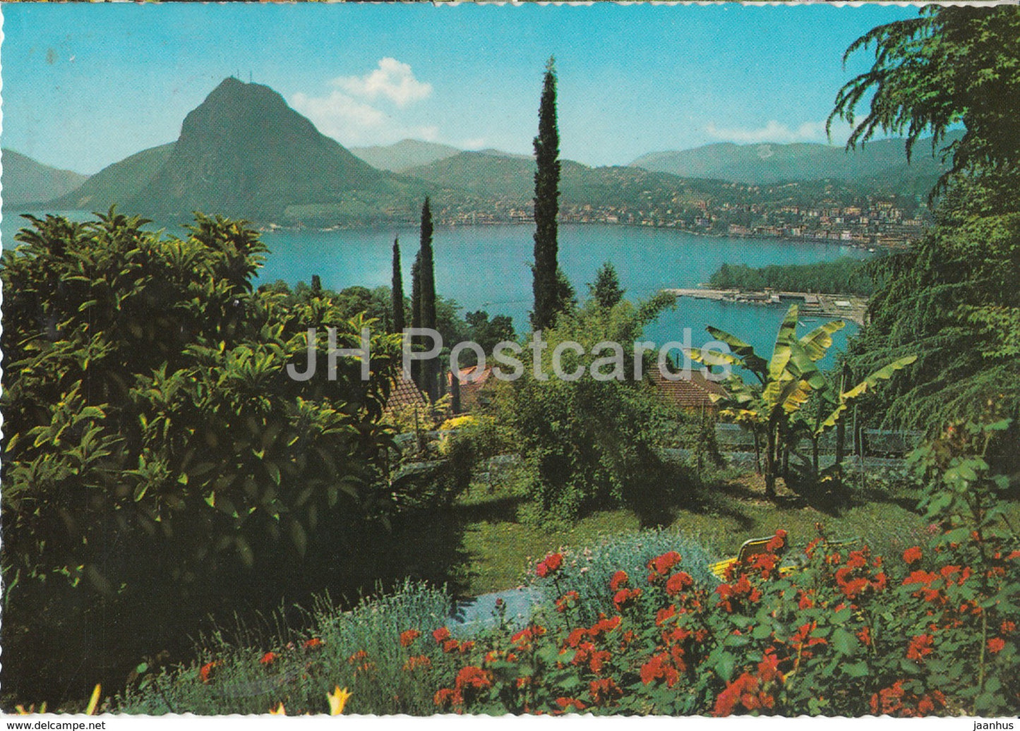 Lugano - Lago di Lugano e Monte S. Salvatore - visto da Castagnola - 1960s - Switzerland - used - JH Postcards