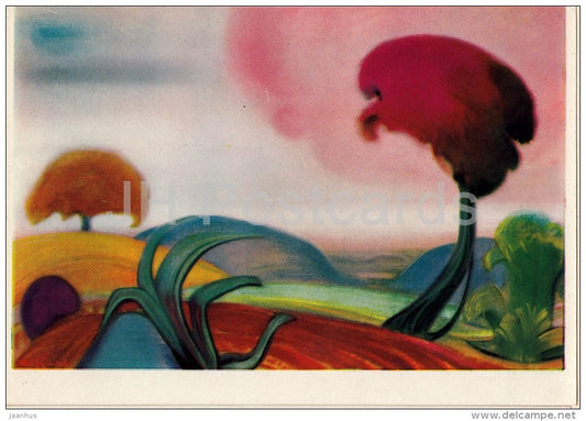 painting by S. Roerich - Landscape , 1959 - Russian art - 1960 - Russia USSR - unused - JH Postcards