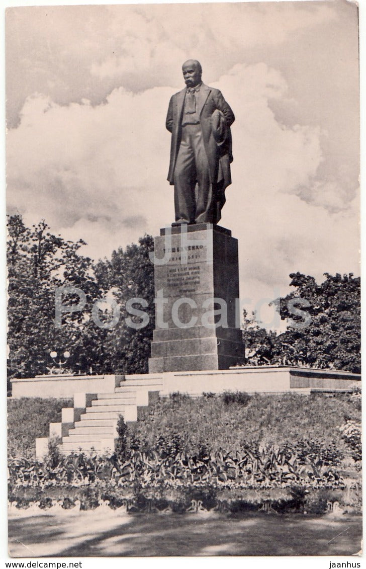 Kiev - Kyiv - monument to Ukrainian poet Taras Shevchenko - 1961 - Ukraine USSR - unused - JH Postcards