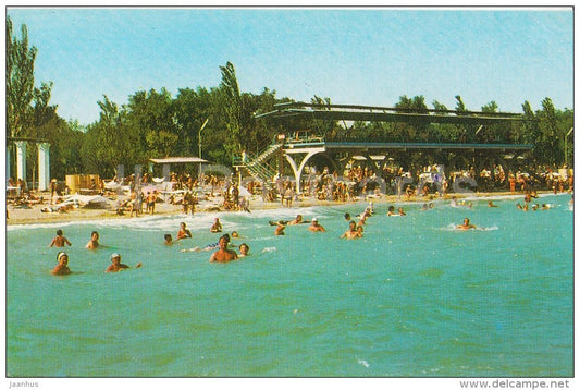 Beach - Yevpatoria - Crimea - 1974 - Ukraine USSR - unused - JH Postcards